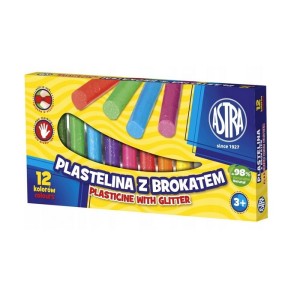 ASTRA Plasticine with glitter 12 colors