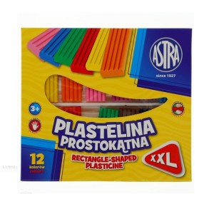 ASTRA Rectangular plasticine - 12 colors - XXL