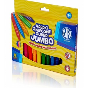 ASTRA Super jumbo triangular crayons 12 colors - 14mm/100mm