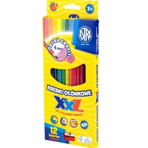 ASTRA Hexagonal colored pencils, 12 colors - lid 4mm