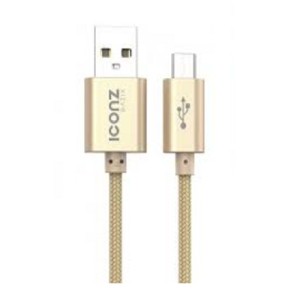 Iconz XBR05S Bazix Aluminum Micro USB Cable, 2.1 Ampere - Gold