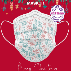 MaskOn: ( Christmas Edition ) 3 Layer Melt Blown Filtering Surgical Masks - PACKS OF 50