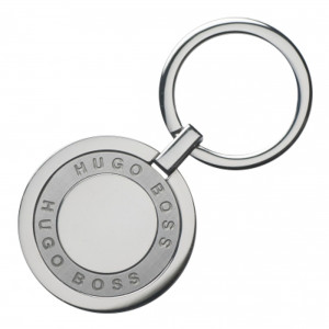 HUGO BOSS HAK847B Round key ring in Chrome-plated stainless steel